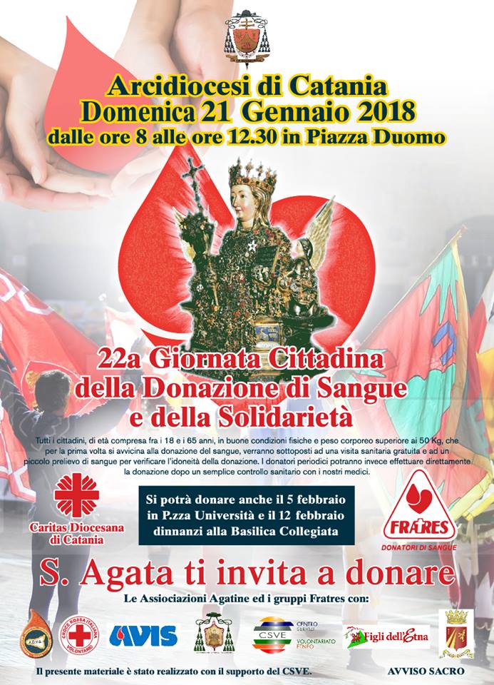 INVITO ALLA XXII GIORNATA DELLA DONAZIONE E SOLIDARIETA’